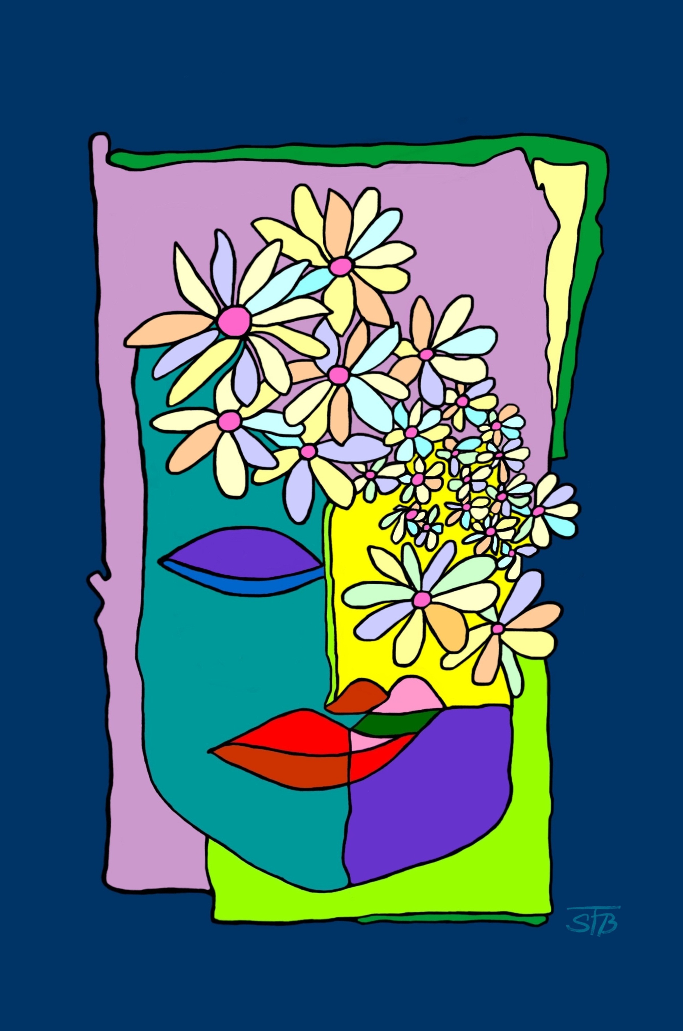 Blümchengesicht - FineArtPrint - 15 x 21 cm - BILDBESCHREIBUNG: Schmetterlinge im Bauch oder im Gesicht - egal. Ob sie helfen die Einsamkeit zu vertreiben? Hundert Jahre Einsamkeit (spanischer Originaltitel: Cien años de soledad) ist ein Roman des kolumbianischen Autors Gabriel García Márquez, der 1982 den Nobelpreis für Literatur erhielt.