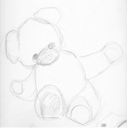 Teddy, Bleistift, 8 x 8 cm