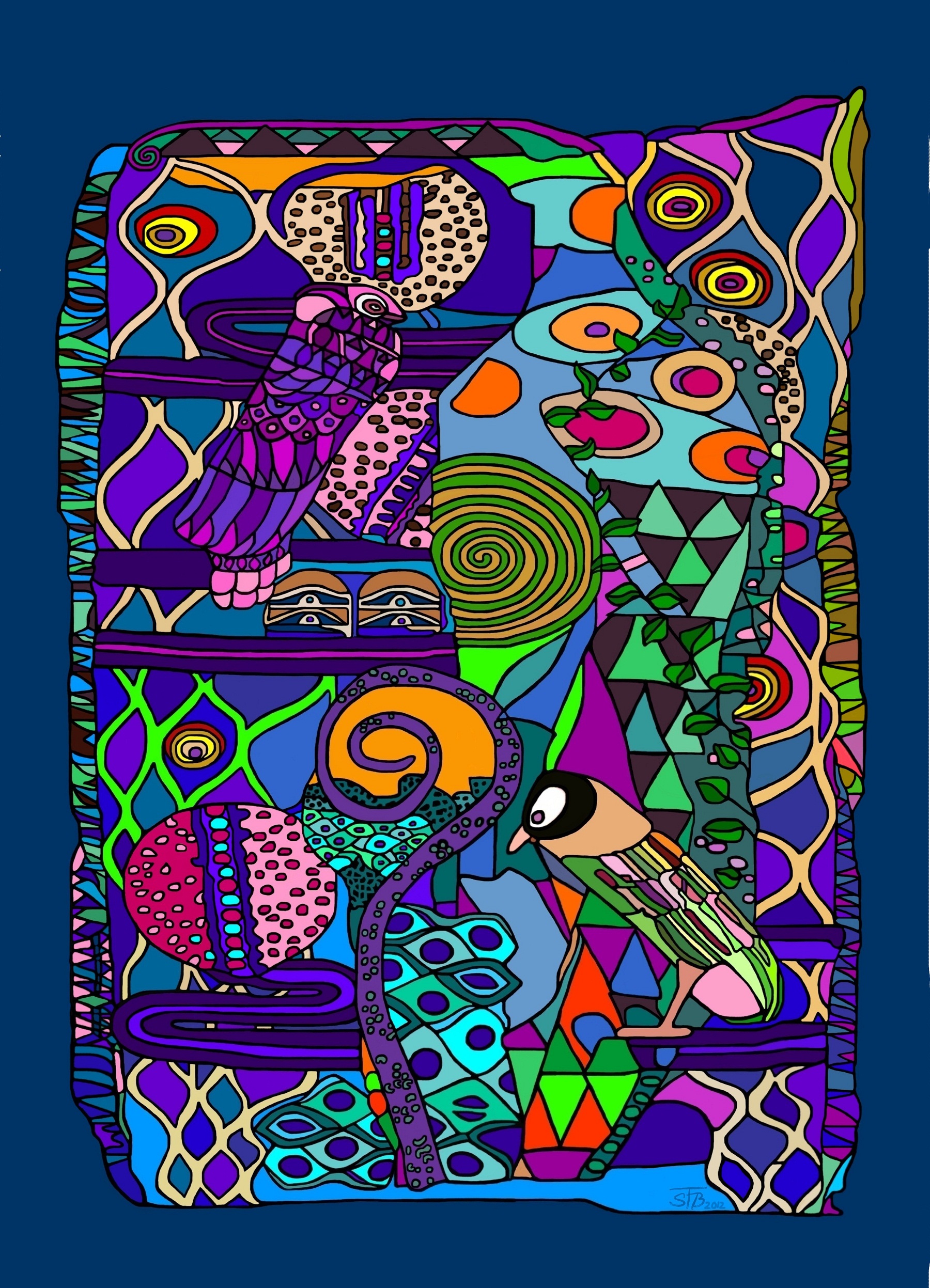 Patchwork Klimt II - DIGITALES FORMAT - Größe beliebig - ACRYL AUF LEINWAND - 100 x 160 cm - BILDBESCHREIBUNG: Bei meinem Bild "Patchwork Klimt II" habe ich mich mit der Formensprache von Gustav Klimt auseinandergesetzt. Neue Beziehungen der Elemente geschaffen, sie verändert, andere erfunden und mit meinen Farben und meiner Malweise eine Hommage für diesen großartigen Künstler abzugeben versucht. Leinwanddruck, 60 x 80 cm, 4 cm Keilrahmenstärke, Rand bedruckt - zu bestellen bei www.artflakes.com