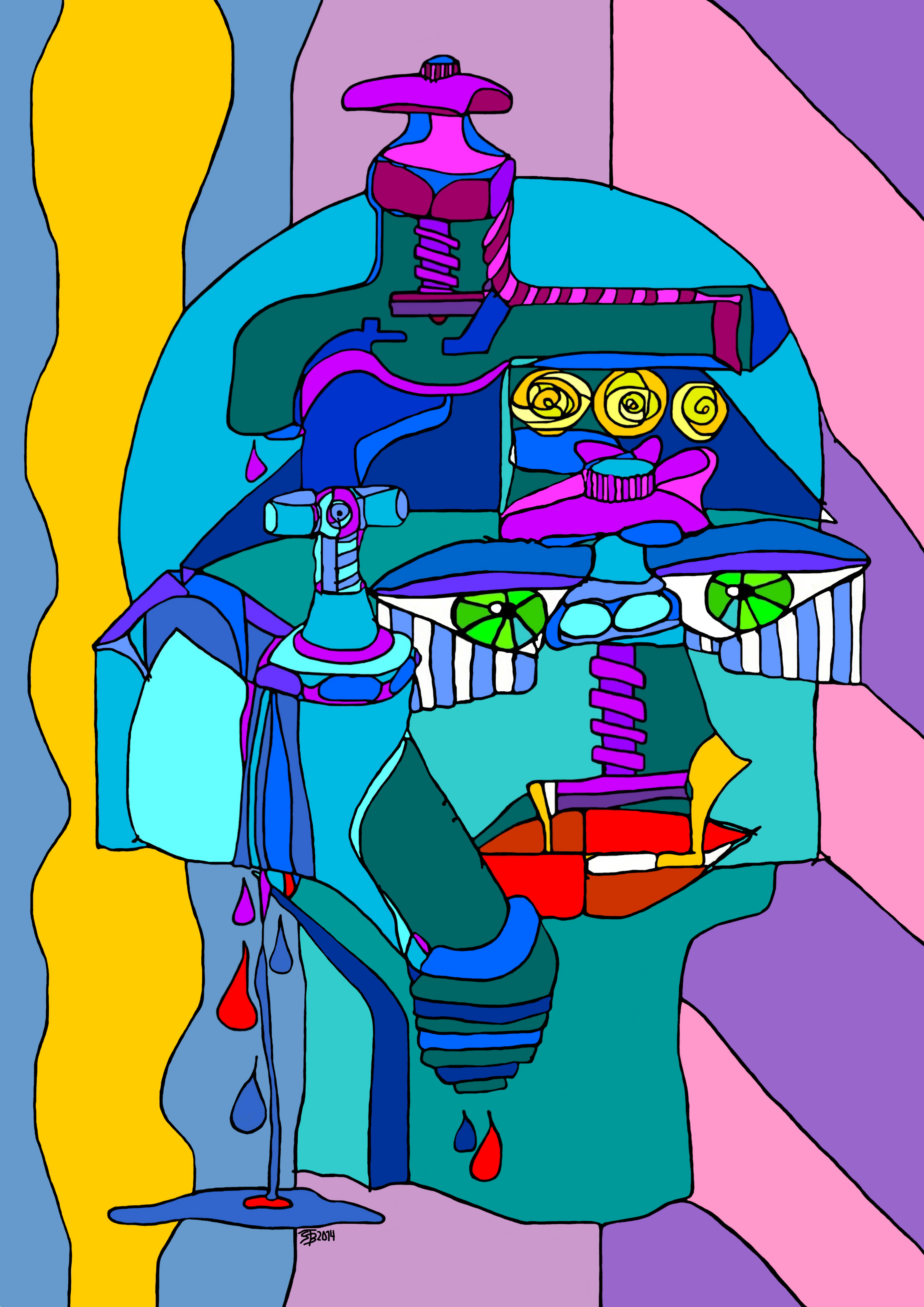 Wasser marsch ! - DIGITALES FORMAT - Größe beliebig und ACRYL AUF LEINWAND - 50 x 60 x 4 cm